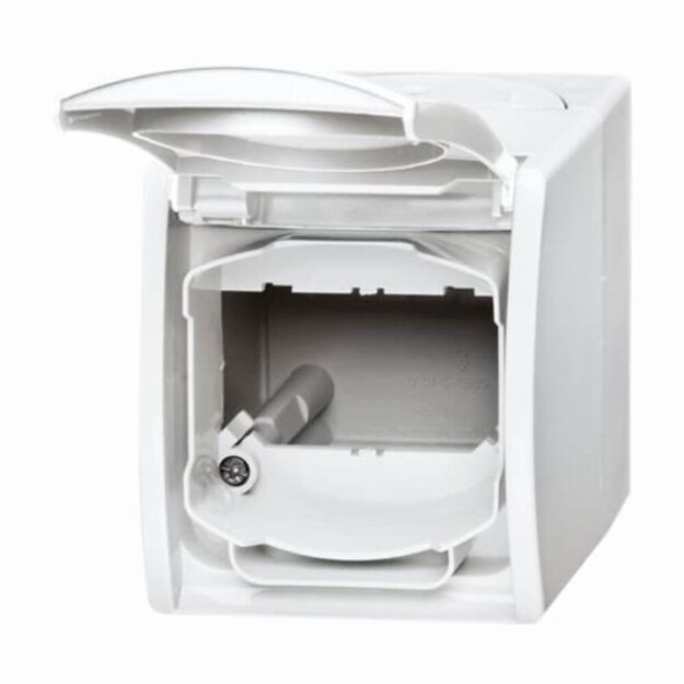 Busch-Jaeger 1758 WN-54 Gehäuse mit Beschriftungsfeld (Thermoplast) Alpinweiß ocean® (IP 44) Aufputz 2CKA001724A4264