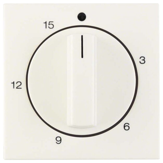 Berker 16328982 Zentralstück mit Regulierknopf für mechanische Zeitschaltuhr S.1/B.3/B.7 Weiß glänzend