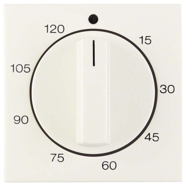 Berker 16338982 Zentralstück mit Regulierknopf für mechanische Zeitschaltuhr S.1/B.3/B.7 Weiß glänzend
