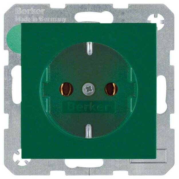Berker 41438913 Steckdose SCHUKO S.1/B.3/B.7 Grün glänzend