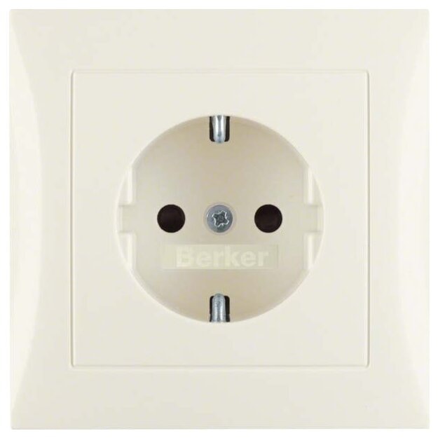 Berker 47428982 Steckdose SCHUKO mit Abdeckplatte S.1/B.3/B.7 Weiß glänzend
