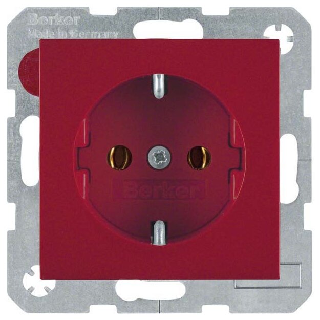 Berker 47438912 Steckdose SCHUKO S.1/B.3/B.7 Rot glänzend