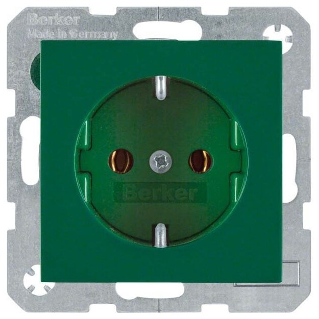 Berker 47438913 Steckdose SCHUKO S.1/B.3/B.7 Grün glänzend