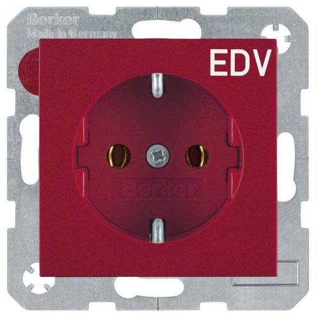 Berker 47438922 Steckdose SCHUKO mit Aufdruck S.1/B.3/B.7 Rot glänzend