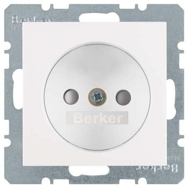 Berker 6167038989 Steckdose ohne Schutzkontakt S.1/B.3/B.7 Polarweiß glänzend