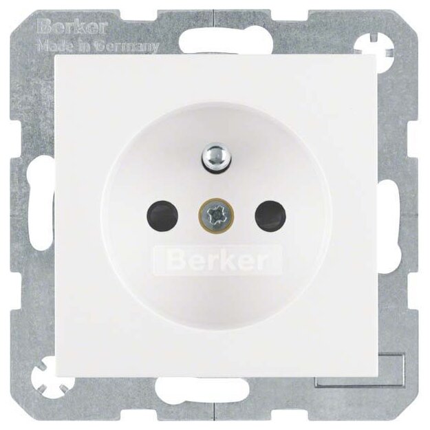 Berker 6765768989 Steckdose mit Schutzkontaktstift S.1/B.3/B.7 Polarweiß glänzend