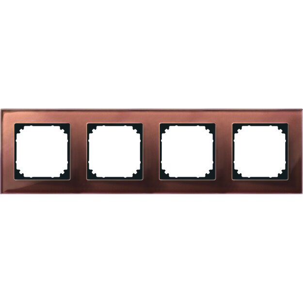 Merten 489415 M-PLAN-Echtglasrahmen 4-fach Mahagonibraun