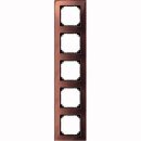 Merten 489515 M-PLAN-Echtglasrahmen 5-fach Mahagonibraun