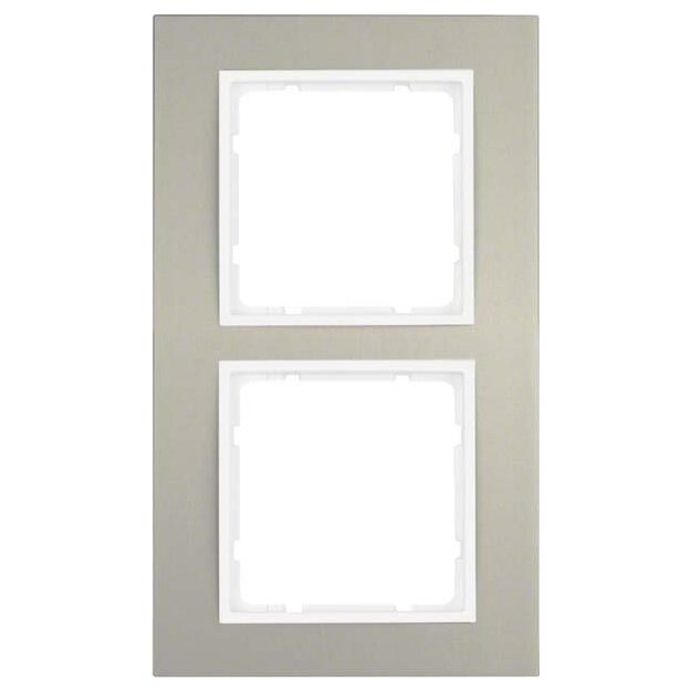 Berker 10123904 Rahmen 2-fach B.3 Alu/Polarweiß matt Aluminium eloxiert