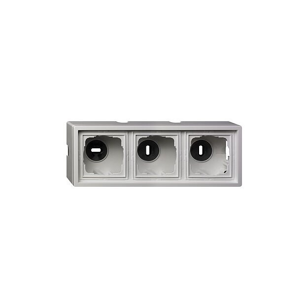 Gira 0063112 AP-Gehäuse 3-fach + Rahmen Flächenschalter Reinweiß