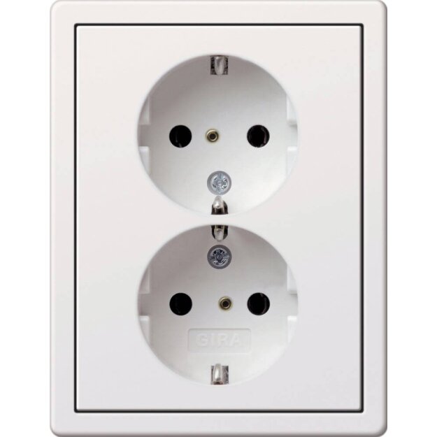 Gira 0780112 Schuko 2-fach + Rahmen Flächenschalter Reinweiß