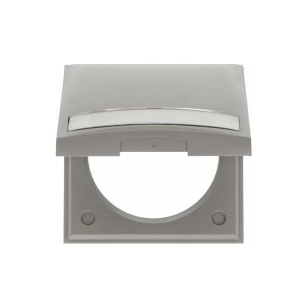 Berker 919882506 Rahmen mit Klappdeckel und Beschriftungsfeld Integro Flow Grau glänzend