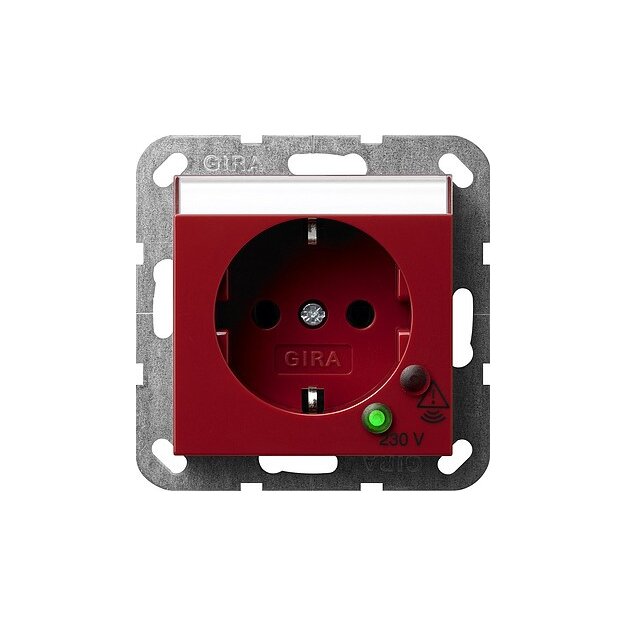 Gira 045102 Schuko ÜSS + Beschriftungsfeld System 55 Rot