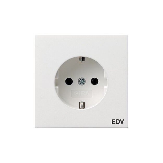 Gira 0458112 Schuko Aufdruck EDV Flächenschalter Reinweiß