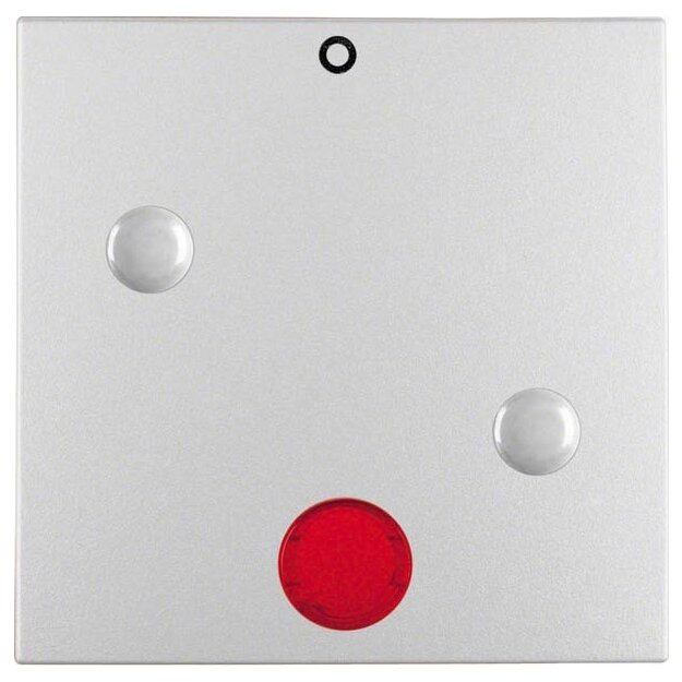 Berker 15771404 Wippe anschraubbar mit Roter Linse und Aufdruck 0 S.1/B.3/B.7 Alu matt
