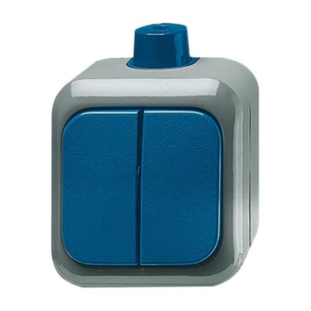 Busch-Jaeger 2601/5 WDI Wippschalter Serienschaltung (Thermoplast) Blau Busch-Duro 2000® WDI(IP 66) 2CKA001084A0839