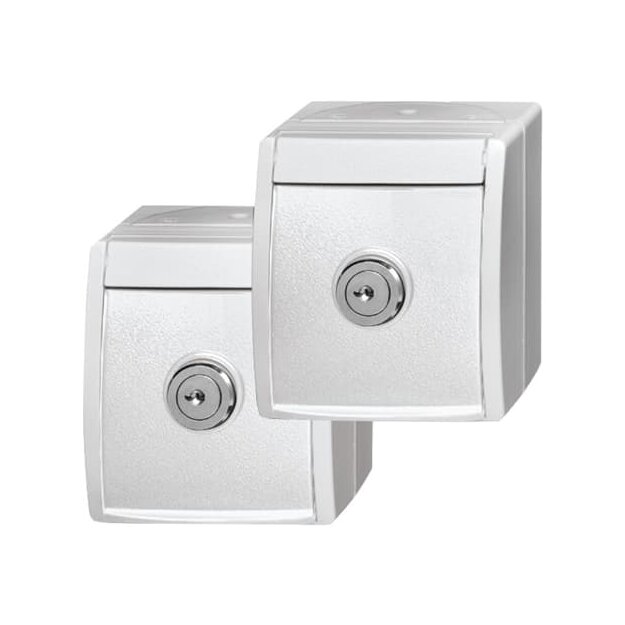 Busch-Jaeger 20/20 EWSL-54 2 SCHUKO® Steckdosen (Thermoplast) Alpinweiß ocean® (IP 44) Aufputz Steckdose 2CKA002083A0836