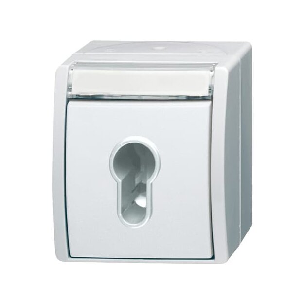 Busch-Jaeger 2733 SLW-54 Schlüsselschalter Ausschaltung, 1-polig (Thermoplast) Alpinweiß ocean® (IP 44) Aufputz 2CKA001101A0925