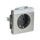 Busch-Jaeger 20 EUN-866 SCHUKO® Steckdosen-Einsatz mit Beschriftungsfeld (Edelstahl) Edelstahl 2CKA002011A3851