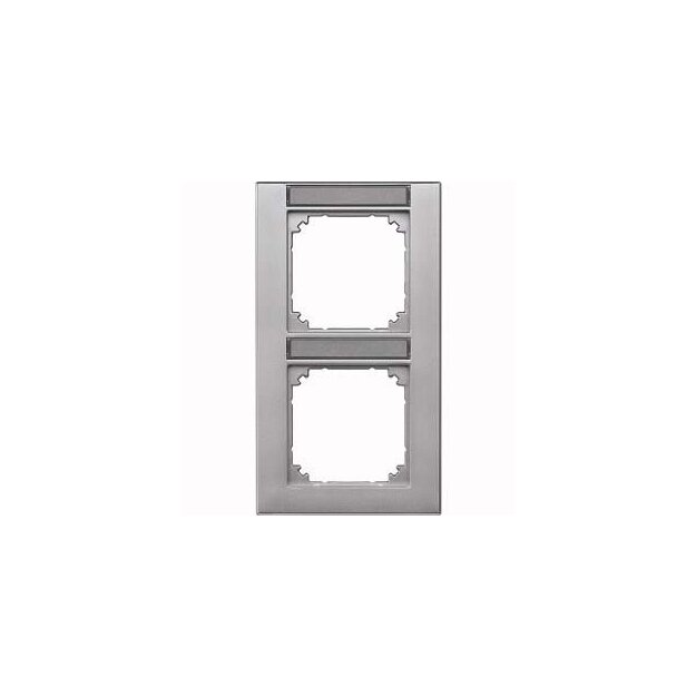 Merten 476260 M-PLAN-Rahmen 2-fach beschriftbar senkrechte Montage Aluminium