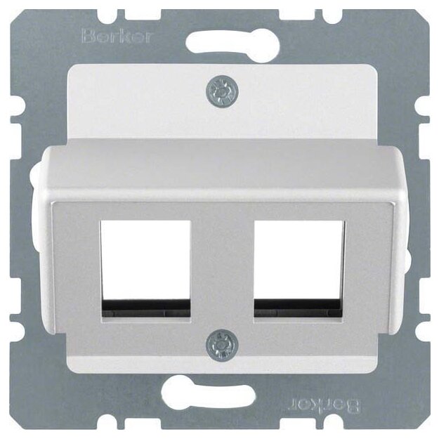 Berker 14641404 Zentralplatte für Krone Modular Jacks Zentralplattensystem Alu matt