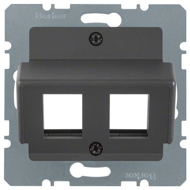 Berker 14641606 Zentralplatte für Krone Modular Jacks Zentralplattensystem Anthrazit matt/samt
