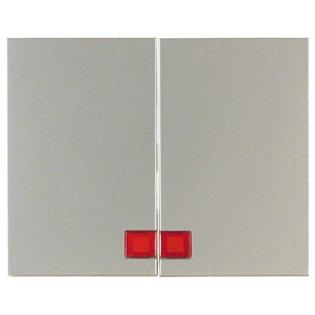Berker 14377004 Wippe 2fach mit Roter Linse K.5 Edelstahl lackiert
