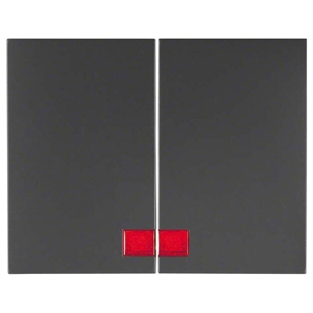 Berker 14377006 Wippe 2fach mit Roter Linse K.1 Anthrazit matt