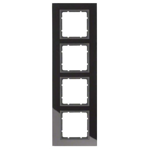 Berker 10146616 Glasrahmen 4-fach B.7 Schwarz
