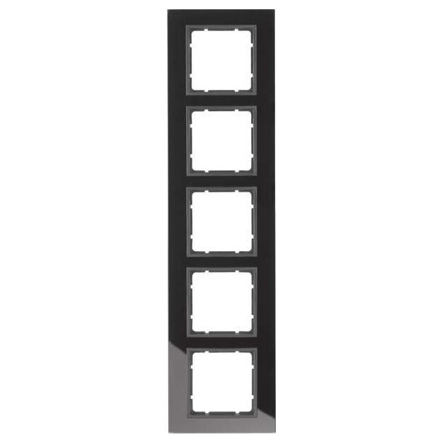 Berker 10156616 Glasrahmen 5-fach B.7 Schwarz