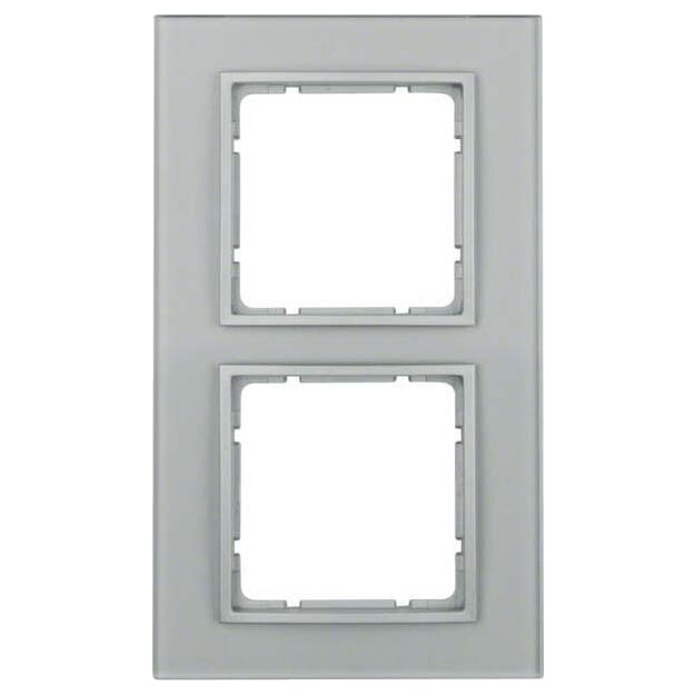 Berker 10126414 Glasrahmen 2-fach B.7 Glas Alu/Alu matt lackiert