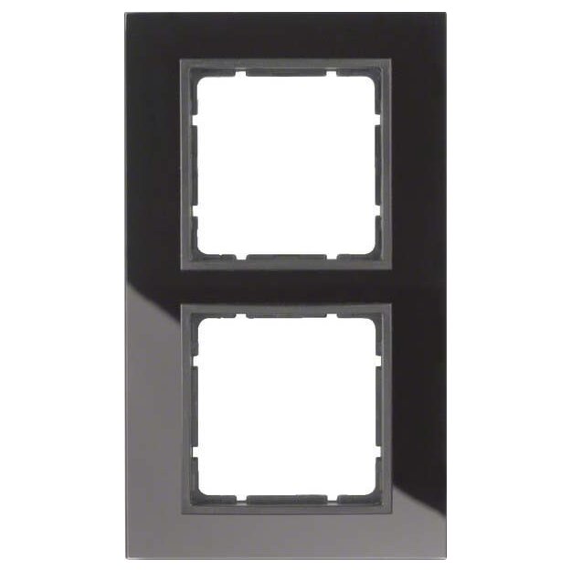 Berker 10126616 Glasrahmen 2-fach B.7 Glas Schwarz/Anthrazit matt