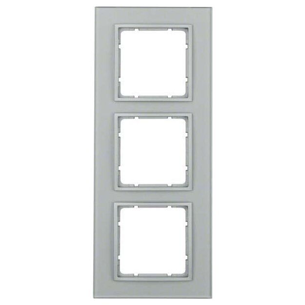 Berker 10136414 Glasrahmen 3-fach B.7 Glas Alu/Alu matt lackiert