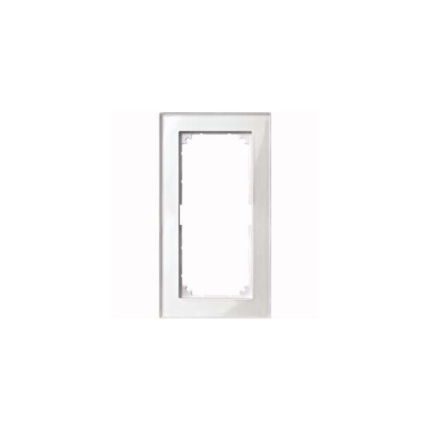 Merten 487819 M-PLAN-Echtglasrahmen 2-fach ohne Mittelsteg Brillantweiß