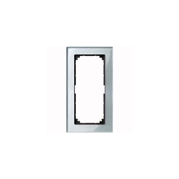 Merten 487860 M-PLAN-Echtglasrahmen 2-fach ohne Mittelsteg Diamantsilber