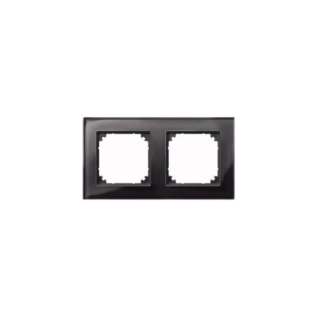 Merten 489203 M-PLAN-Echtglasrahmen 2-fach Onyxschwarz
