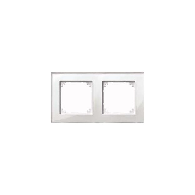Merten 489219 M-PLAN-Echtglasrahmen 2-fach Brillantweiß