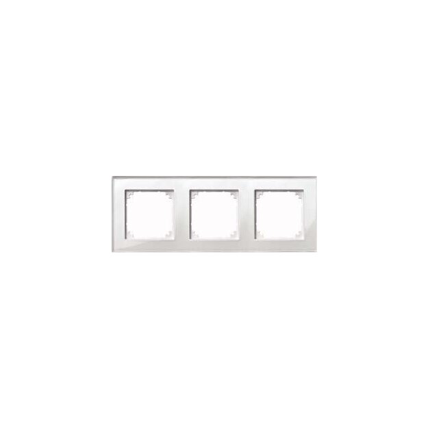 Merten 489319 M-PLAN-Echtglasrahmen 3-fach Brillantweiß