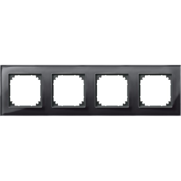 Merten 489403 M-PLAN-Echtglasrahmen 4-fach Onyxschwarz