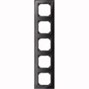 Merten 489503 M-PLAN-Echtglasrahmen 5-fach Onyxschwarz
