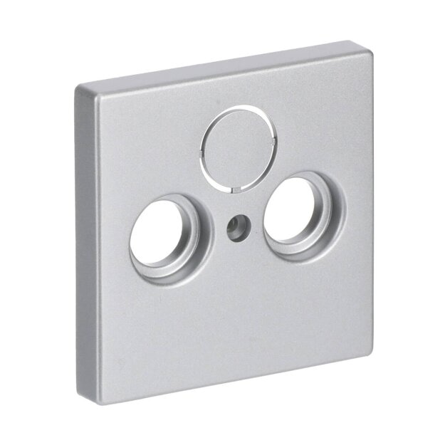Busch-Jaeger 1743-83 Zentralscheibe als Abdeckung für handelsübliche Antennensteckdosen (Kunststoff (lackiert)) Alusilber future® linear 2CKA001724A4262