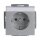 Busch-Jaeger 20 EUN-83 SCHUKO® Steckdosen-Einsatz mit Beschriftungsfeld (Kunststoff (lackiert)) Alusilber 2CKA002011A3810