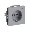Busch-Jaeger 20 EUCKS/DV-83 SCHUKO® Steckdosen-Einsatz mit Aufdruck "EDV" (Kunststoff (lackiert)) Alusilber 2CKA002013A5273