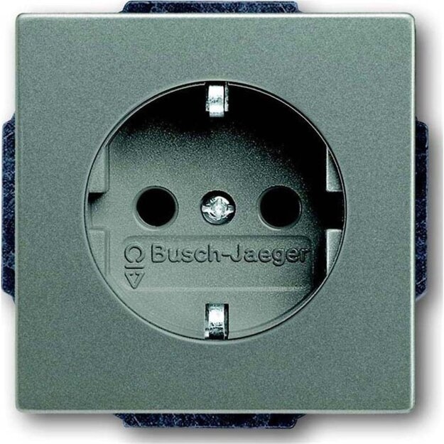 Busch-Jaeger 20 EUC-803 SCHUKO® Steckdosen-Einsatz mit Steckanschluss (Kunststoff (lackiert)) Graumetallic 2CKA002011A3875