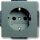 Busch-Jaeger 20 EUC-803 SCHUKO® Steckdosen-Einsatz mit Steckanschluss (Kunststoff (lackiert)) Graumetallic 2CKA002011A3875