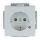 Busch-Jaeger 20 EUCBL-83 SCHUKO® Steckdosen-Einsatz mit LED Kontrolllicht (Kunststoff (lackiert)) Alusilber 2CKA002013A5285