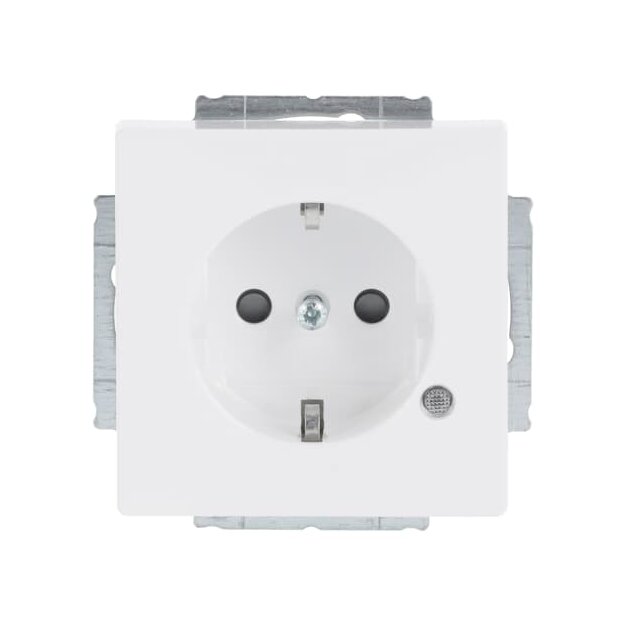 Busch-Jaeger 20 EUCBL-84 SCHUKO® Steckdosen-Einsatz mit LED Kontrolllicht (Thermoplast) Studioweiß 2CKA002013A5286