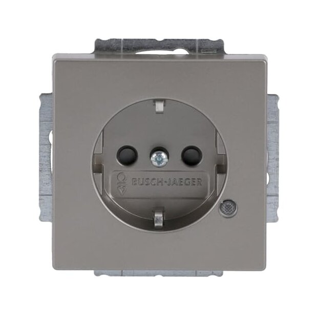 Busch-Jaeger 20 EUCBL-866 SCHUKO® Steckdosen-Einsatz mit LED Kontrolllicht (Thermoplast) Edelstahl 2CKA002013A5289