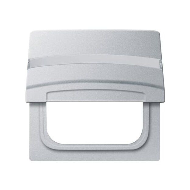 Busch-Jaeger 2118 GKN-33 Zwischenring mit Klappdeckel mit Beschriftungsfeld Alusilber Allwetter 44® (IP 44) 2CKA001710A3787