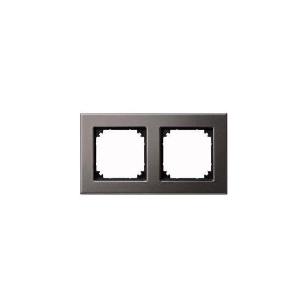 Merten 475214 M-PLAN-Metallrahmen 2-fach Rhodiumgrau